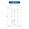 Guarda-roupa Modulado de Canto 2 Portas Elegance - 3