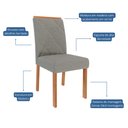 Ver imagem 6 de Sala de Jantar Mesa Flora Quadrada com 4 Cadeiras Fernanda Wood Cinamomo/off/mad/linho Grafite Cimol