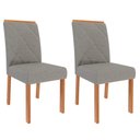 Ver imagem 4 de Sala de Jantar Mesa Flora Quadrada com 4 Cadeiras Fernanda Wood Cinamomo/off/mad/linho Grafite Cimol