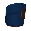 Ver imagem 2 de Poltrona Organica Beatriz Suede Azul Marinho C/ Composê Corano Marrom - Lm Decor