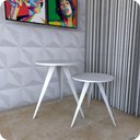 Ver imagem 3 de 2 Mesinhas Lateral De Canto Para Sala e Quarto Redonda B.B