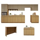 Ver imagem 1 de Cozinha Completa Modulada 10 Peças 17 Portas 5 Gavetas com Rodapé 100% MDF Simone Mendes Marrom