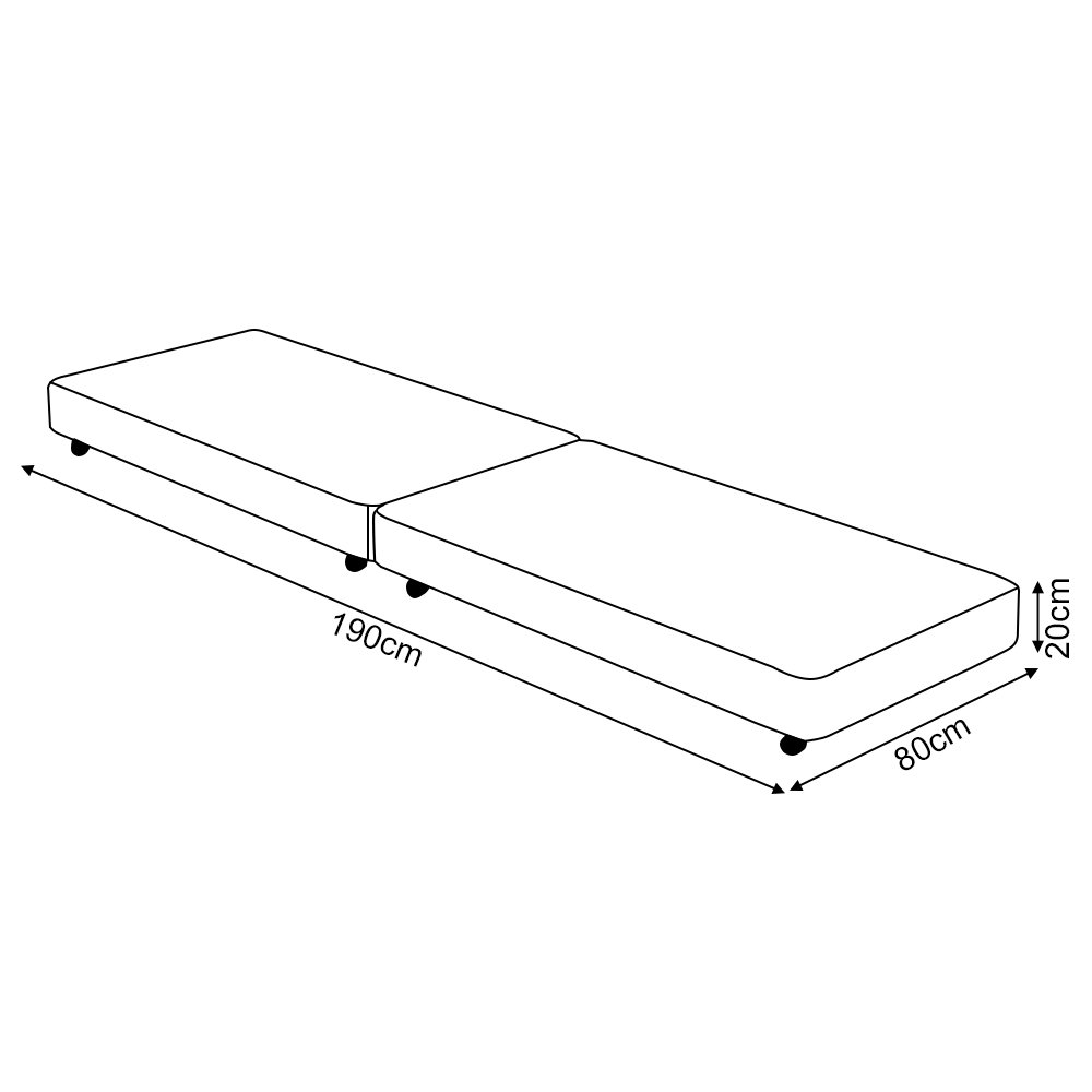 Cama Dobrável com Colchão 1,90x80cm Portátil Pés de Madeira Marrom - 5