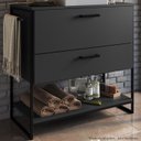 Ver imagem 2 de Gabinete Banheiro Industrial 80 Cm 1028 Grafite Aço Preto Pp