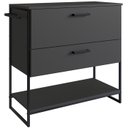 Ver imagem 1 de Gabinete Banheiro Industrial 80 Cm 1028 Grafite Aço Preto Pp