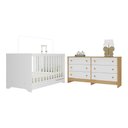 Ver imagem 2 de Berço Americano 3 em 1 para Colchão 130x70cm com Cômoda Caramelo Multimóveis Mp4677