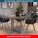Ver imagem 2 de Mesa de Reunião Redonda P25 Pandin 110 Cm (largura) Tampo Mdp Walnut Pé Aço Tubular Grafito