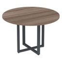 Ver imagem 1 de Mesa de Reunião Redonda P25 Pandin 110 Cm (largura) Tampo Mdp Walnut Pé Aço Tubular Grafito