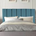 Ver imagem 1 de Cabeceira Estofada Cama Box Casal 1,40m Carla Suede Azul Marinho