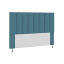 Ver imagem 2 de Cabeceira Estofada Cama Box Casal 1,40m Carla Suede Azul Marinho