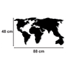 Decoração De Parede Em Mdf 6mm Mapa Mundi 88cm X 48cm - 2