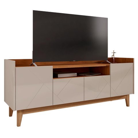 Rack Bancada Adria 158cm Off White/cedro para Tv até 60” - Casa D