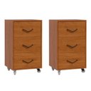 Ver imagem 1 de Kit 2 Gaveteiro 3 Gavetas Steel Freijó – EJ Móveis