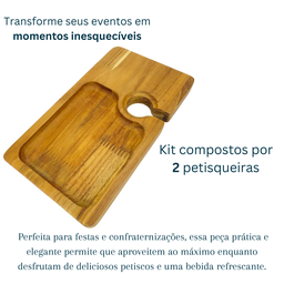 Petisqueiras de Madeira Suporte para Taças Queijos e Vinhos - 3