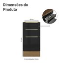 Ver imagem 2 de Balcão de Cozinha 40 Cm 3 Gavetas (sem Tampo) Rustic/preto Lux Madesa Rustic/preto