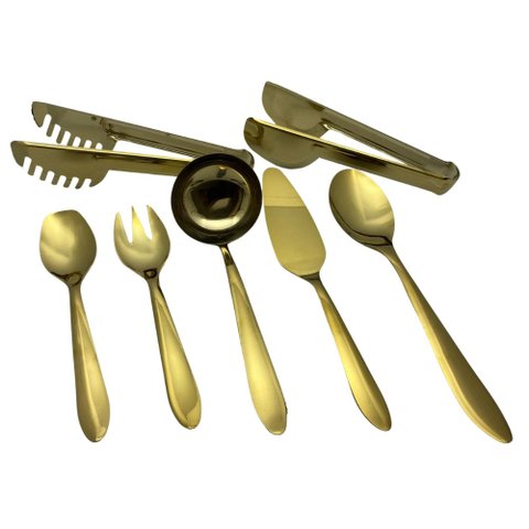 Conjunto de Utensílios Dourado 7 Peças Fineza