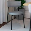 Ver imagem 2 de Cadeira de Jantar Estofada Kit 4 Nyka M25 Linho Cinza Cl - Mpozenato