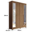 Ver imagem 6 de Guarda Roupa Casal com Cômoda Buriti e Marabá 4 Portas de Bater 6 Gavetas MDF-MDP Espelho Jatobá