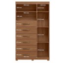 Ver imagem 5 de Guarda Roupa Casal com Cômoda Buriti e Marabá 4 Portas de Bater 6 Gavetas MDF-MDP Espelho Jatobá