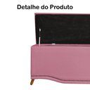 Ver imagem 3 de Calçadeira Recamier Baú Casal 140cm Greta Suede Rosa - DS Estofados