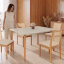 Ver imagem 4 de Mesa para Sala de Jantar 120x90cm Pés Madeira Maciça e Tampo MDF Off com Vidro Off Honda