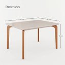 Ver imagem 3 de Mesa para Sala de Jantar 120x90cm Pés Madeira Maciça e Tampo MDF Off com Vidro Off Honda