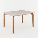 Ver imagem 2 de Mesa para Sala de Jantar 120x90cm Pés Madeira Maciça e Tampo MDF Off com Vidro Off Honda