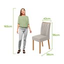 Ver imagem 4 de Conjunto Sala de Jantar Mesa Laini 160 Tampo Vidro Off White com 6 Cadeiras Téssera - Lopas Amendoa