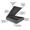 Ver imagem 4 de Cama Box Baú Queen 158x198x42 Cm Linho com Pistão a Gás