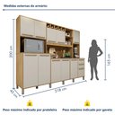 Ver imagem 3 de Armário de Cozinha 11 Portas 2 Gavetas Ágata Bege/Cinamomo/Off White