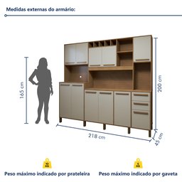 Armário de Cozinha 11 Portas 2 Gavetas Agata - 7