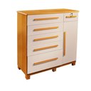 Ver imagem 1 de Cômoda 046 6 Gavetas 1 Porta com Sapateira e Pés 100% Mdf Cinamomo Off White - Móveis Valverde