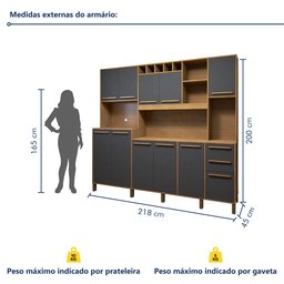 Armário de Cozinha 11 Portas 2 Gavetas Agata - 7