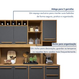 Armário de Cozinha 11 Portas 2 Gavetas Agata - 4