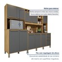 Ver imagem 5 de Armário de Cozinha Compacta com Bancada e Nicho para Microondas Marrom Avena/Grafito Cinza Select