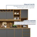Ver imagem 7 de Armário de Cozinha Compacta com Bancada e Nicho para Microondas Marrom Avena/Grafito Cinza Select