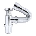Ver imagem 6 de Sifão Pia Cozinha Sanfonado Tubo Extensível com Copo Universal Cromado 55cm