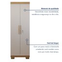 Ver mais imagens de Armário Multiuso 2 Portas com Chave e 5 Prateleiras Asteca Bege/Cinamomo/Off White