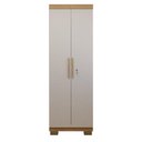 Ver imagem 3 de Armário Multiuso 2 Portas com Chave e 5 Prateleiras Asteca Bege/Cinamomo/Off White