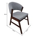 Ver imagem 6 de Kit 6 Cadeiras de Jantar Madeira Maciça Castanho Premium Débora Linho Cinza