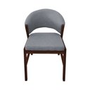 Ver imagem 3 de Kit 6 Cadeiras de Jantar Madeira Maciça Castanho Premium Débora Linho Cinza