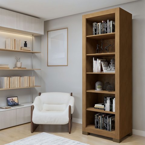 Estante de Livros 63CMX187CM Multiuso 5 Prateleiras Flex Marrom/Cinamomo