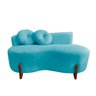Namoradeira Sofá Feijão Lounge Orgânica Suede Azul Turquesa - 4