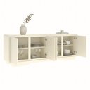 Ver imagem 7 de Aparador Buffet 4 Portas com LED Arcus 218 cm Orgânico - Off White