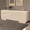 Ver imagem 1 de Aparador Buffet 4 Portas com LED Arcus 218 cm Orgânico - Off White