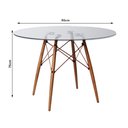Ver imagem 3 de Conjunto de Mesa Eiffel Redondo Tampo de Madeira 90cm Branco com 4 Cadeiras Cobreo Corano Beg