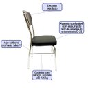 Ver imagem 2 de Cadeira Cozinha Reforço Cromada Assento Grosso Confortável Encosto Estofado Cor Preto Kit 3 Peç