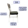 Cadeira Cozinha Reforço Cromada Assento Grosso Confortável Encosto Estofado Cor Preto Kit 3 Peç - 2