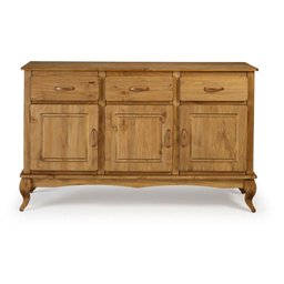 Buffet Cozinha Rústica Madeira Maciça 3 Portas 3 Gavetas Mel Jm Móveis - 2