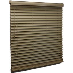 Persiana Horizontal Pvc 50mm Bege 80 (L) X 160 (A) cm C/ Bandô 0,80 x 1,60 m Tipo Madeira Luxo - 1